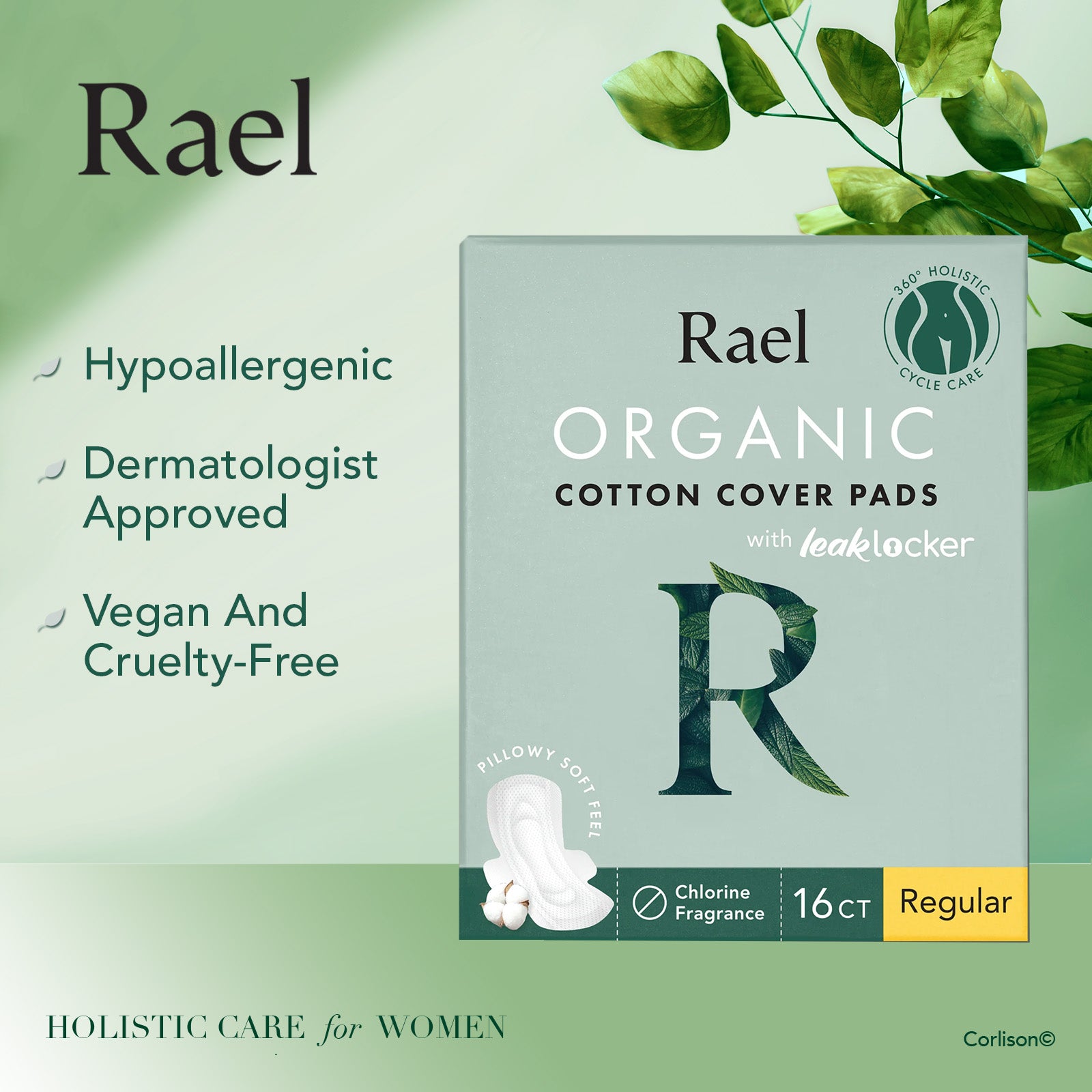 Rael Organic Regular Pads 16's