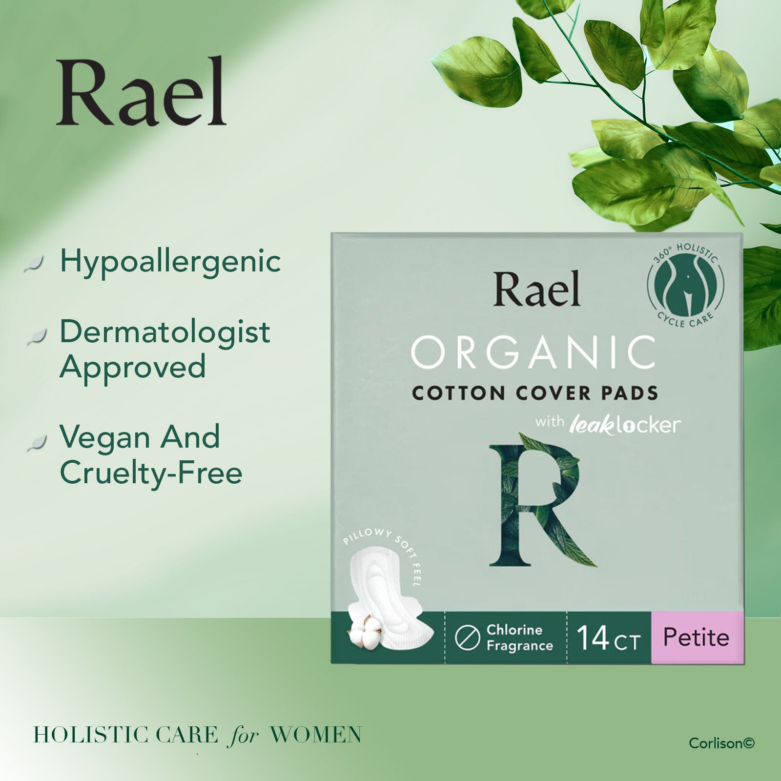 Rael Petite Pads with Organic Cotton Cover 14s