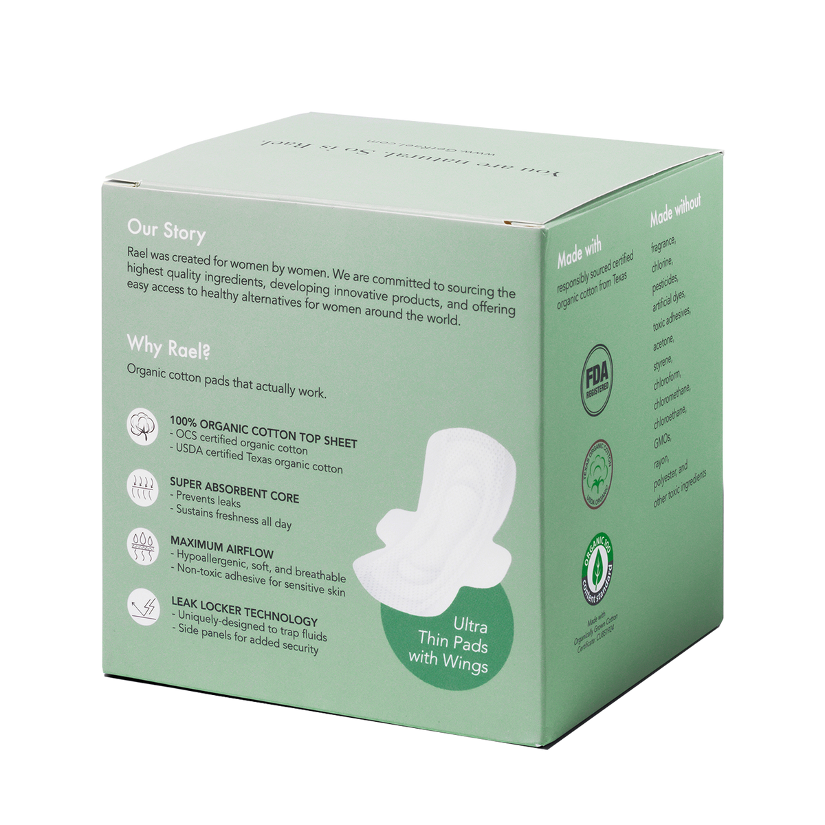 Rael Regular Pads with Organic Cotton Cover 16s Rael Singapore