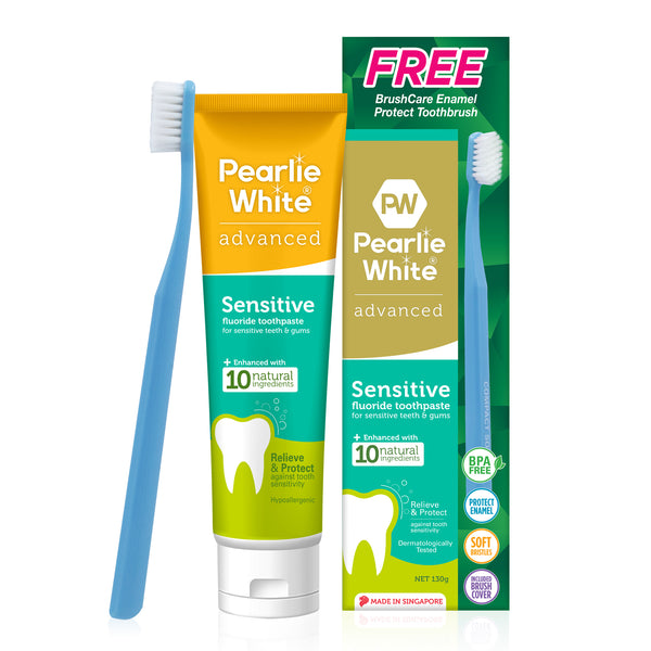 Pearlie White Advanced Sensitive TP 130g + Free TB Bundle