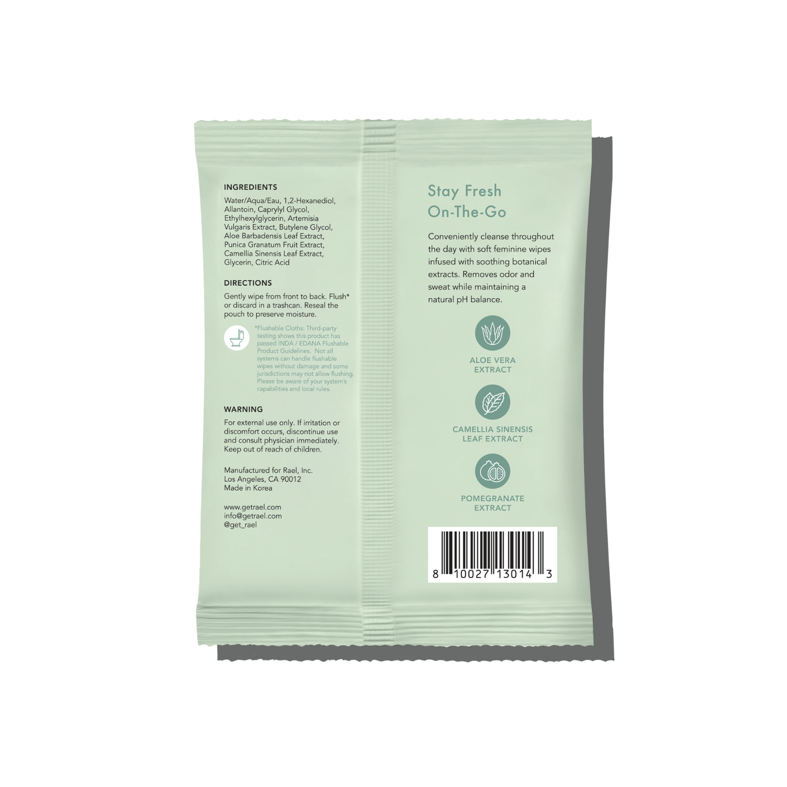 Rael Natural Feminine Wipes 10s