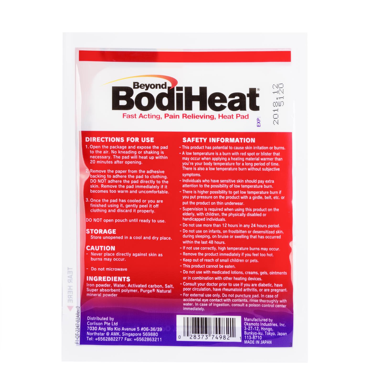 BodiHeat® Fast Acting Pain Relieving Heat Pad 1s