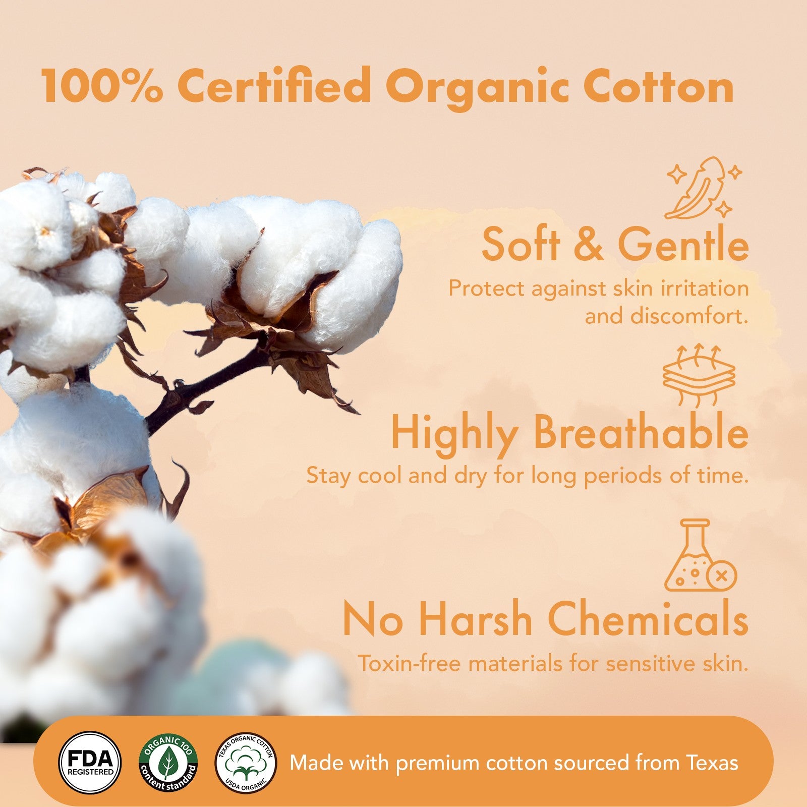Rael Regular Liners with Organic Cotton Cover 20s