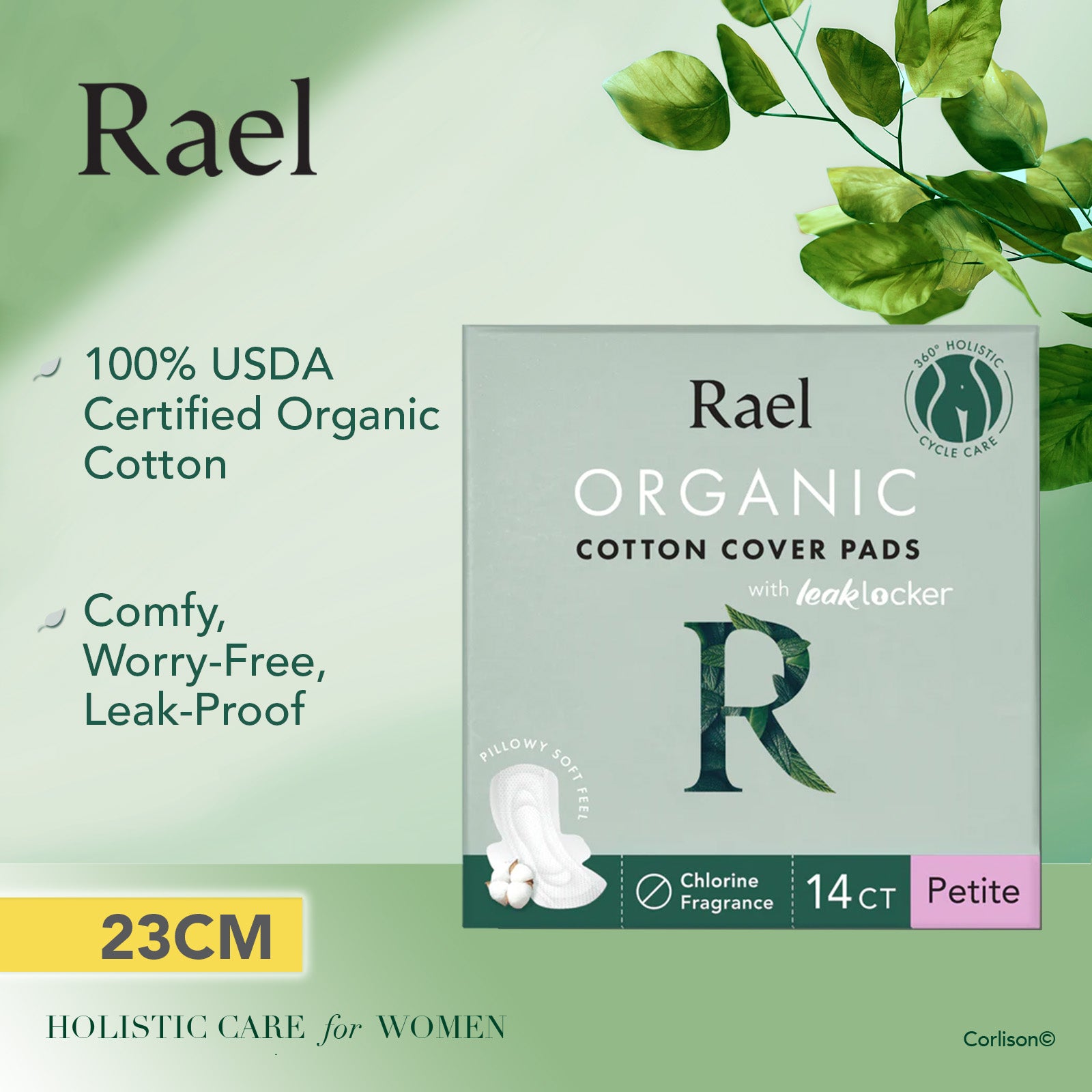 Rael Petite Pads with Organic Cotton Cover 14s