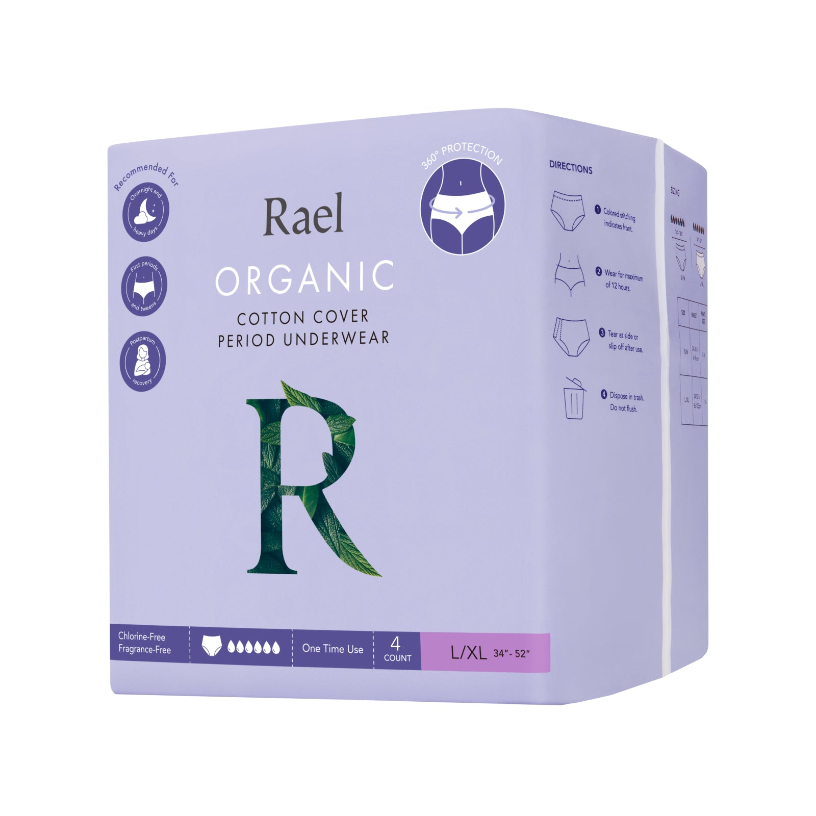 Rael Organic Cotton Period Underwear 4s (L/XL)