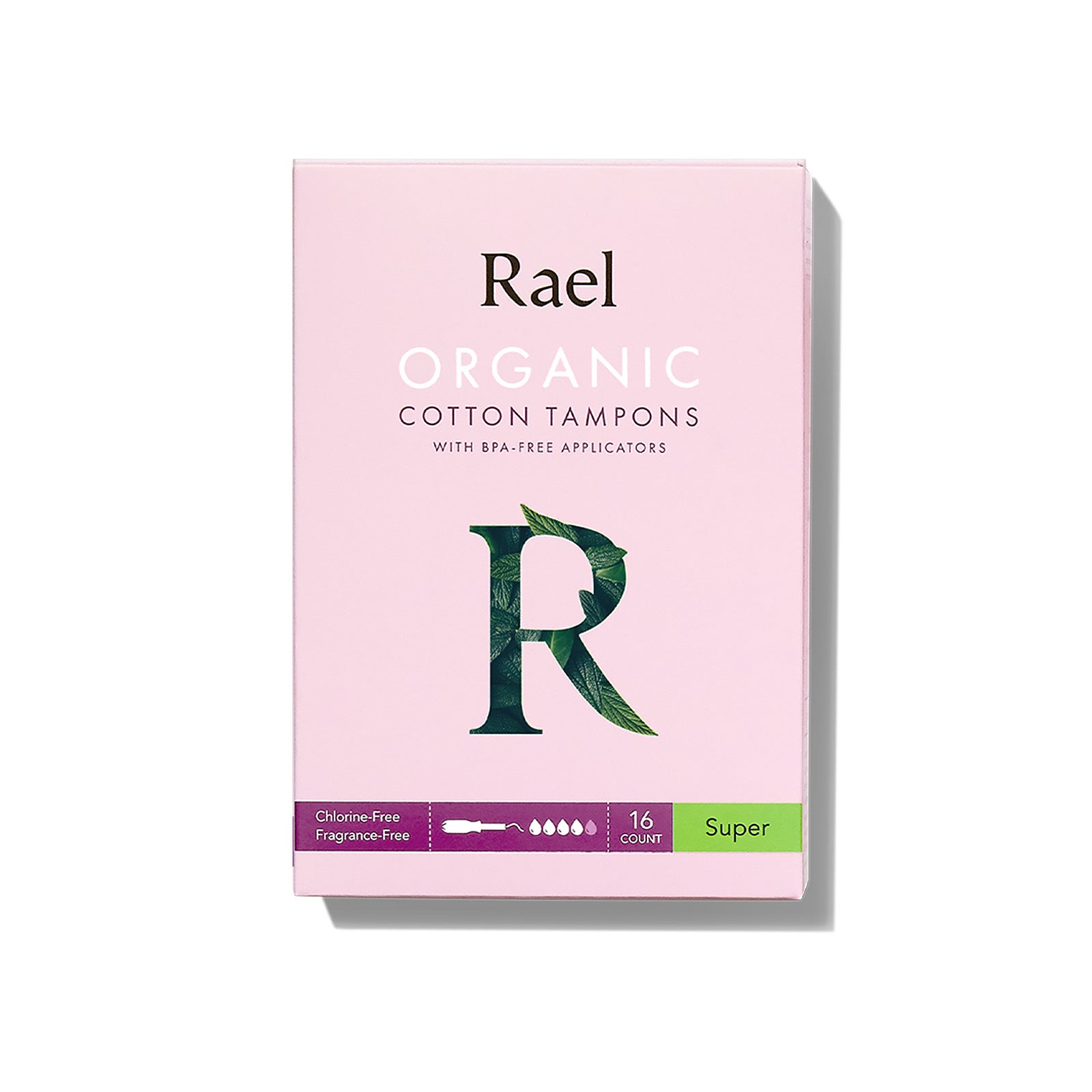 Rael Super Organic Cotton Tampons with BPA-Free Applicator 16s